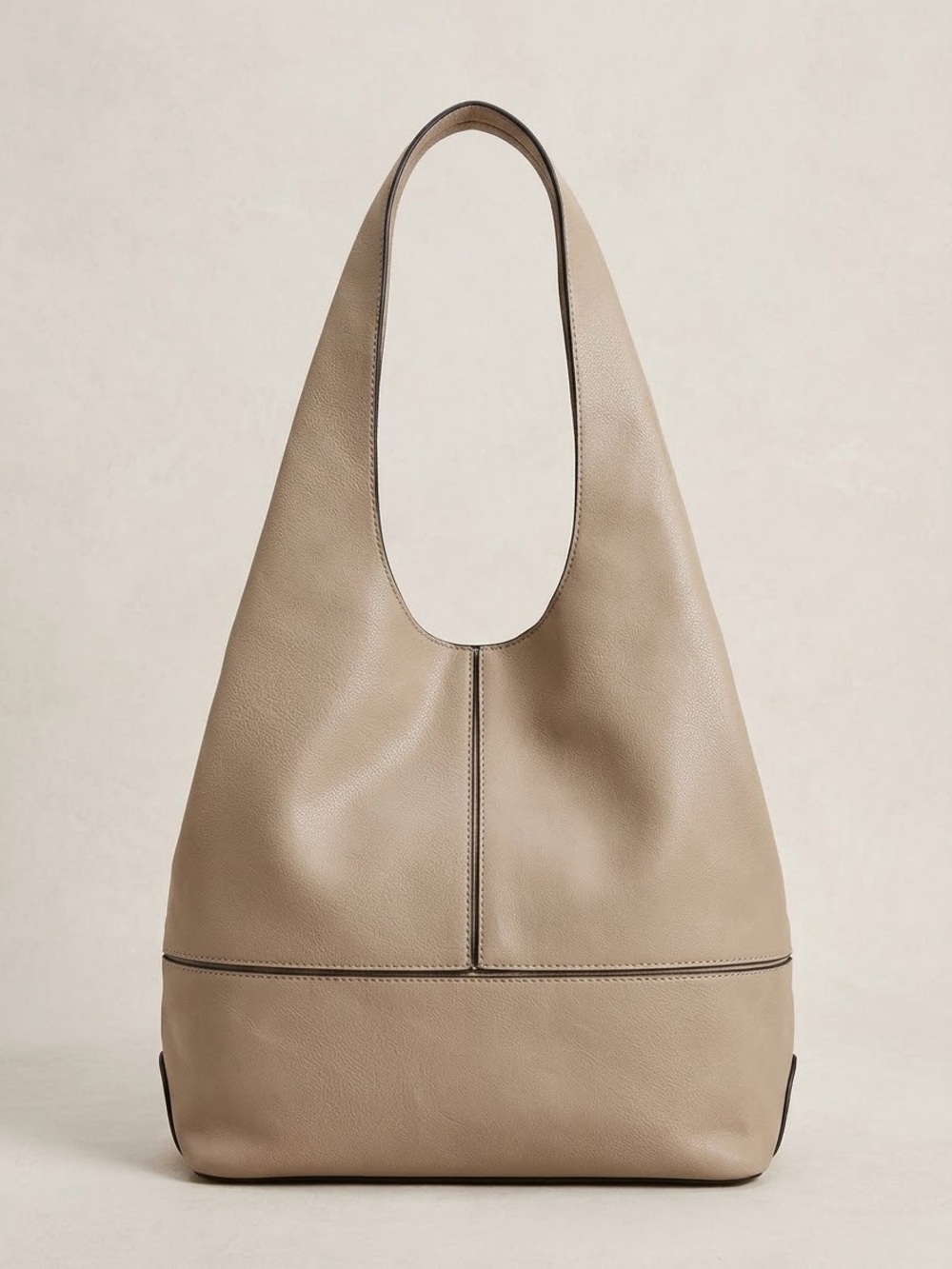 MANGO TOUCH Minimalist Slouchy Hobo Shoulder Bag Cream Beige